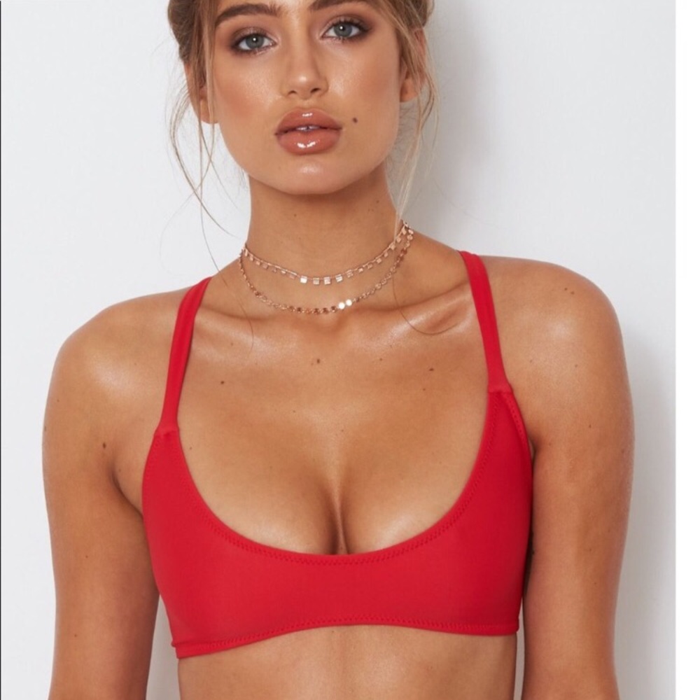 White fox boutique swim bikini top